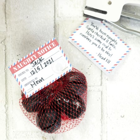 Christmas Naughty Notice with candy coal