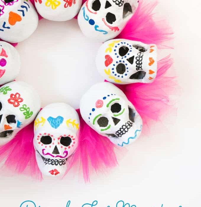 Dia de Los Muertos Calavera Wreath | www.triedandtrueblog.com