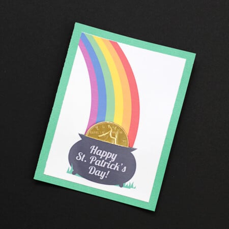Happy St. Patrick's Day candy card.