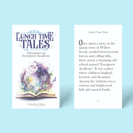 A book cover for lunch time tales.